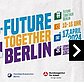 Der Flyer der Jobmesse Future Together Berlin zeigt teilnehmende Personen und Institutionen.